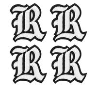 sourcing map Parches góticos para planchar con letras R, parches de letras R de 2 pulgadas, parche bordado del alfabeto A-Z, letras inglesas antiguas para bricolaje, ropa, jeans, chaquetas, bolsos