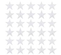 sourcing map Parches para Planchar de 5 Estrellas Pequeño, Pegatina Costura Bordados, Parches Termoadhesivos para Reparación Ropa, Mochila Zapatos Decoración, Blanco Paquete de 30