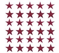sourcing map Parches para Planchar de 5 Estrellas Pequeño, Pegatina Costura Bordados, Parches Termoadhesivos para Reparación Ropa, Mochila Zapatos Decoración, Oscuro Vino Rojo Paquete de 30