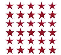 sourcing map Parches para Planchar de 5 Estrellas Pequeño, Pegatina Costura Bordados, Parches Termoadhesivos para Reparación Ropa, Mochila Zapatos Decoración, Vino Rojo Paquete de 30