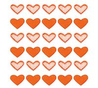 sourcing map Parches para Planchar en Forma de Corazón, Pegatina Costura Bordados, Parches Termoadhesivos para Reparación Ropa, Mochila Zapatos Decoración, Naranja Paquete de 30