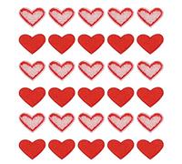 sourcing map Parches para Planchar en Forma de Corazón, Pegatina Costura Bordados, Parches Termoadhesivos para Reparación Ropa, Mochila Zapatos Decoración, Brillante Rojo Paquete de 30