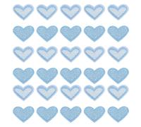 sourcing map Parches para Planchar en Forma de Corazón, Pegatina Costura Bordados, Parches Termoadhesivos para Reparación Ropa, Mochila Zapatos Decoración, Azul Paquete de 30