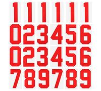 sourcing map Parches para Planchar Número 0-9, Número Único Rojo de Transferencia de Calor 8", para Uniforme de Equipo, Camiseta Deportiva, Fútbol, Baloncesto, Béisbol, Paquete de 24