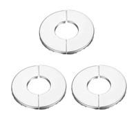 sourcing map Pared Dividida Brida, 201 Inoxidable Acero Redondo Chapetón Placa para 27mm Diámetro Tubería 3uds