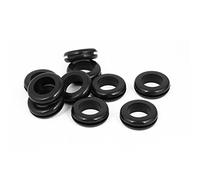 sourcing map Pasacables de cableado de Gomas 10 Piezas 22x28mm Negro Pasacables de Goma Agujero cortafuegos