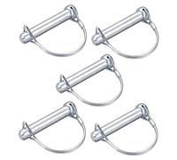 sourcing map Pasador de Bloqueo de Eje, 12 mm x 65 mm Pasador Acoplador con Arco Redondo, Pasador de Seguridad para Remolques Agrícolas Vagones Césped Jardín, 5 Piezas