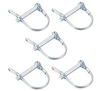 sourcing map Pasador de Bloqueo de Eje, 6 mm x 40 mm Pasador Acoplador con Arco Redondo, Pasador de Seguridad para Remolques Agrícolas Vagones Césped Jardín, 5 Piezas