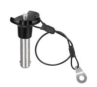 sourcing map Pasador de Bola con Mango de Botón, Pasador de Liberación Rápida con Botón Pulsador de Tapa Triangular de Acero Inoxidable 304, con Cuerda de 24,5 cm (10mm-25mm)