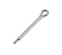 sourcing map Pasador de chaveta dividido - 5/32 pulgadas x 1 3/8 pulgadas (4 mm x 35 mm) Acero al carbono 2 puntas Sujetador de tono plateado Llave de clip 50 piezas