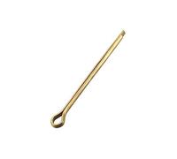 sourcing map Pasador partido - 3 mm x 50 mm (1/8 pulgada x 1 31/32 pulgada) Latón macizo 2 puntas Llave de clip de sujeción en tono dorado