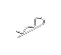 sourcing map Pasadores de clip Alambre de 2 mm Acero al carbono 40 mm de longitud Remolque R En forma de resorte Cotter Tractor Cortacésped Sujetador Hardware Tono plateado 20 piezas