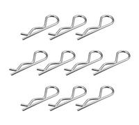 sourcing map Pasadores de clip Alambre de acero al carbono de 3,5 mm Longitud de 75 mm Remolque R En forma de resorte Cotter Tractor Cortacésped Sujetador Hardware Tono plateado 10 piezas