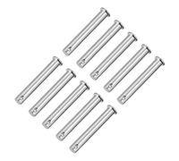 sourcing map Pasadores de Horquilla de Un Solo Orificio, 10 mm X 65 mm, Pasadores de Horquilla de Cabeza Plana de Acero Inoxidable, 10 Piezas
