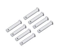 sourcing map Pasadores de Horquilla de Un Solo Orificio 10x55mm, 8 Piezas Pasador de Bisagra de Eslabón de Acero Sólido Galvanizado de Cabeza Plana