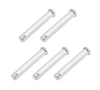 sourcing map Pasadores de Horquilla de Un Solo Orificio 10x60mm, 5Pcs Pasador de Bisagra de Cabeza Plana de Acero Inoxidable 304