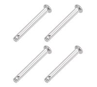 sourcing map Pasadores de Horquilla de Un Solo Orificio 3x25mm, 4Pcs Pasador de Bisagra de Cabeza Plana de Acero Inoxidable 304