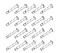 sourcing map Pasadores de Horquilla de Un Solo Orificio 4x20mm, 20Pcs Pasador de Bisagra de Cabeza Plana de Acero Inoxidable 304