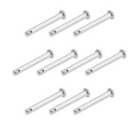 sourcing map Pasadores de Horquilla de Un Solo Orificio 4x30mm, 10Pcs Pasador de Bisagra de Cabeza Plana de Acero Inoxidable 304