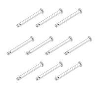 sourcing map Pasadores de Horquilla de Un Solo Orificio 4x35mm, 10Pcs Pasador de Bisagra de Cabeza Plana de Acero Inoxidable 304