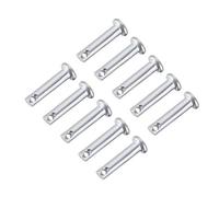 sourcing map Pasadores de Horquilla de Un Solo Orificio, 5 mm X 20 mm, Pasadores de Horquilla de Cabeza Plana de Acero Inoxidable, 10 Piezas