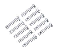 sourcing map Pasadores de Horquilla de Un Solo Orificio, 5 mm X 25 mm, Pasadores de Horquilla de Cabeza Plana de Acero Inoxidable, 10 Piezas