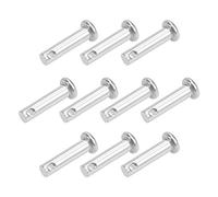 sourcing map Pasadores de Horquilla de Un Solo Orificio 5x20mm, 10Pcs Pasador de Bisagra de Cabeza Plana de Acero Inoxidable 304