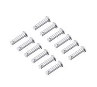 sourcing map Pasadores de Horquilla de Un Solo Orificio 5x20mm, 12 Piezas Pasador de Bisagra de Eslabón de Acero Sólido Galvanizado de Cabeza Plana