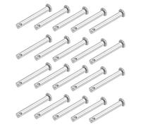 sourcing map Pasadores de Horquilla de Un Solo Orificio 5x35mm, 20Pcs Pasador de Bisagra de Cabeza Plana de Acero Inoxidable 304