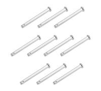 sourcing map Pasadores de Horquilla de Un Solo Orificio 5x50mm, 10Pcs Pasador de Bisagra de Cabeza Plana de Acero Inoxidable 304