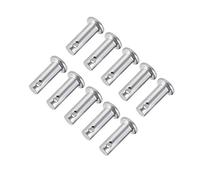 sourcing map Pasadores de Horquilla de Un Solo Orificio, 6 mm X 16 mm, Pasadores de Horquilla de Cabeza Plana de Acero Inoxidable, 10 Piezas
