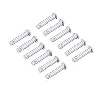 sourcing map Pasadores de Horquilla de Un Solo Orificio 6x25mm, 12 Piezas Pasador de Bisagra de Eslabón de Acero Sólido Galvanizado de Cabeza Plana