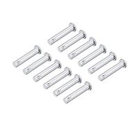 sourcing map Pasadores de Horquilla de Un Solo Orificio 6x30mm, 12 Piezas Pasador de Bisagra de Eslabón de Acero Sólido Galvanizado de Cabeza Plana