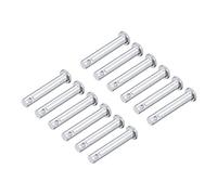 sourcing map Pasadores de Horquilla de Un Solo Orificio 6x35mm, 12 Piezas Pasador de Bisagra de Eslabón de Acero Sólido Galvanizado de Cabeza Plana