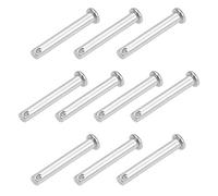 sourcing map Pasadores de Horquilla de Un Solo Orificio 6x40mm, 10Pcs Pasador de Bisagra de Cabeza Plana de Acero Inoxidable 304