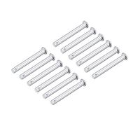 sourcing map Pasadores de Horquilla de Un Solo Orificio 6x60mm, 12 Piezas Pasador de Bisagra de Eslabón de Acero Sólido Galvanizado de Cabeza Plana