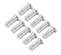 sourcing map Pasadores de Horquilla de Un Solo Orificio, 8 mm X 20 mm, Pasadores de Horquilla de Cabeza Plana de Acero Inoxidable, 10 Piezas