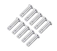 sourcing map Pasadores de Horquilla de Un Solo Orificio, 8 mm X 30 mm, Pasadores de Horquilla de Cabeza Plana de Acero Inoxidable, 10 Piezas