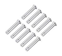 sourcing map Pasadores de Horquilla de Un Solo Orificio, 8 mm X 40 mm, Pasadores de Horquilla de Cabeza Plana de Acero Inoxidable, 10 Piezas