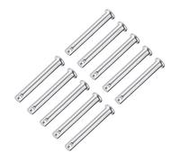sourcing map Pasadores de Horquilla de Un Solo Orificio, 8 mm X 60 mm, Pasadores de Horquilla de Cabeza Plana de Acero Inoxidable, 10 Piezas