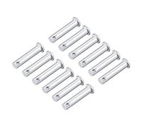 sourcing map Pasadores de Horquilla de Un Solo Orificio 8x35mm, 12 Piezas Pasador de Bisagra de Eslabón de Acero Sólido Galvanizado de Cabeza Plana