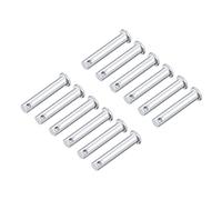 sourcing map Pasadores de Horquilla de Un Solo Orificio 8x40mm, 12 Piezas Pasador de Bisagra de Eslabón de Acero Sólido Galvanizado de Cabeza Plana