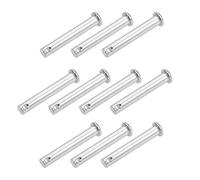 sourcing map Pasadores de Horquilla de Un Solo Orificio 8x50mm, 10Pcs Pasador de Bisagra de Cabeza Plana de Acero Inoxidable 304