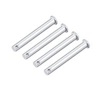 sourcing map Pasadores de Horquilla de Un Solo Orificio 8x80mm, 4 Piezas Pasador de Bisagra de Eslabón de Acero Sólido Galvanizado de Cabeza Plana