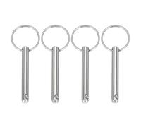 sourcing map Pasadores de liberación rápida, diámetro de 6 mm, longitud utilizable: 35 mm, longitud total: 65 mm, acero al carbono para accesorios de barco, paquete de 4