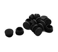 sourcing map - Patas de Mesa para Silla de 25 mm de diámetro, plástico Cap, Tubo Redondo, 15 Piezas