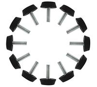 sourcing map Patas Niveladoras Deslizantes para Muebles M6 x 16 x 20mm, Protector de Piso Nivelador Ajustable para Patas de Gabinete, Paquete de 12