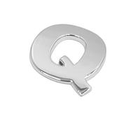 sourcing map Pegatina 3D Decoración Carrocería Letra Q Metal Plateado Forma Auto Emblema