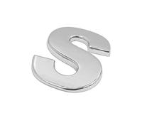 sourcing map Pegatina 3D Letra S Metal Plateado 1 Pieza para Auto Exterior