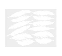 sourcing map Pegatinas Pared Forma Plumas Papel Arte para Salón Dormitorio TV Calcomanías Pared Decoración Hogareña Blanco